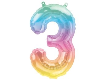Cijfer Mini Rainbow 3 - 16"/40cm zelfsluitend