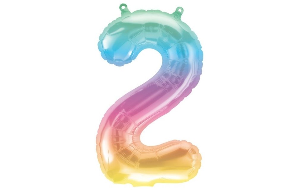 Cijfer Mini Rainbow 2 - 16"/40cm zelfsluitend