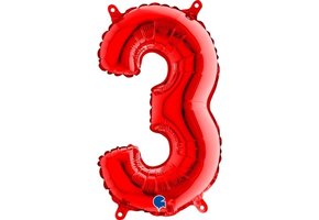 Cijfer Mini Red 3 - GRABO - 14 inch