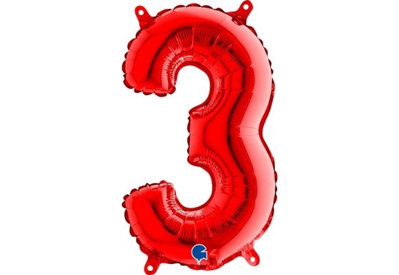 Cijfer Mini Red 3 - 14"/36cm