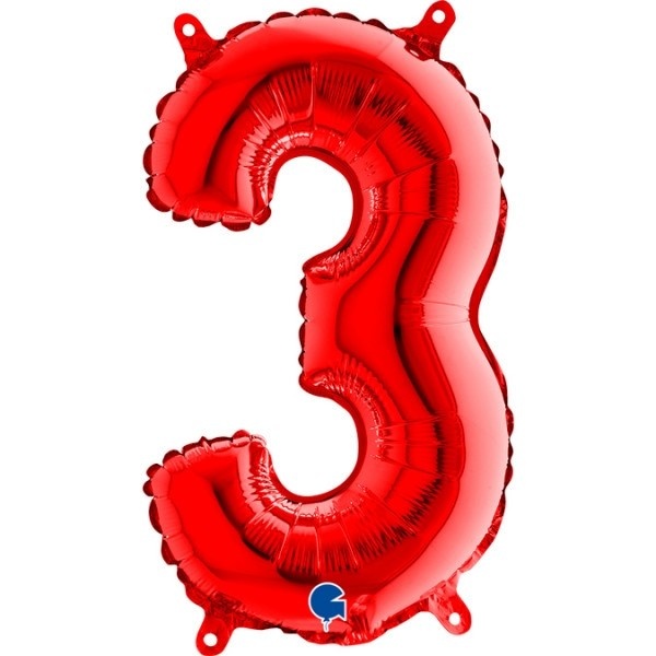 Cijfer Mini Red 3 - GRABO - 14 inch
