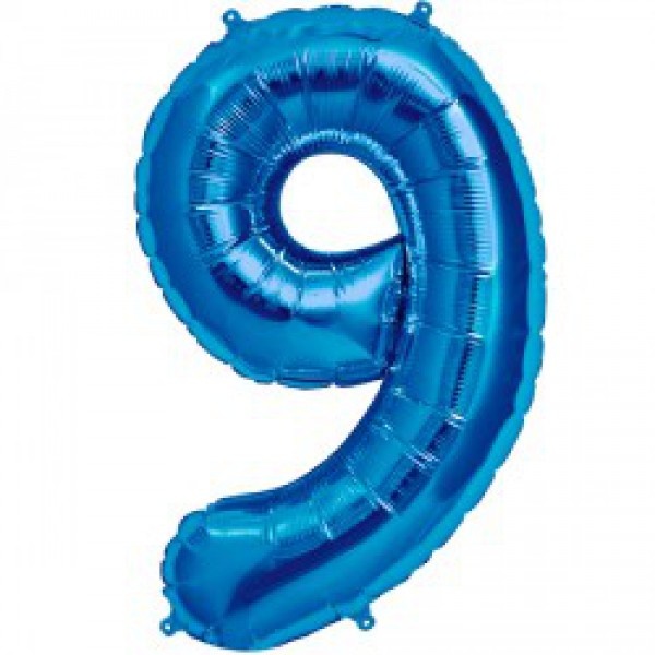 Cijfer Mini Blue 9 - 16"/40cm zelfsluitend