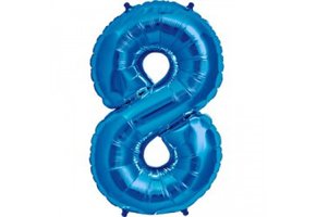Cijfer Mini Blue 8 - 16"/40cm zelfsluitend