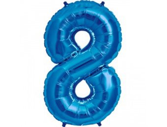 Cijfer Mini Blue 8 - 16"/40cm zelfsluitend