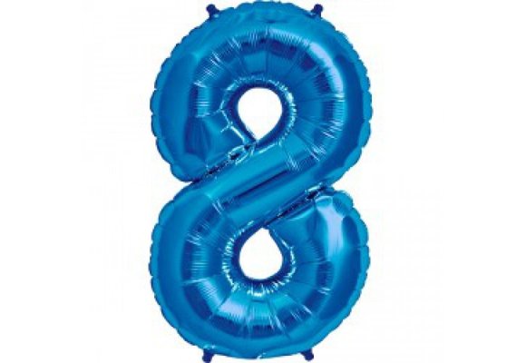 Cijfer Mini Blue 8 - 16"/40cm zelfsluitend