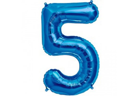 Cijfer Mini Blue 5 - 16"/40cm zelfsluitend
