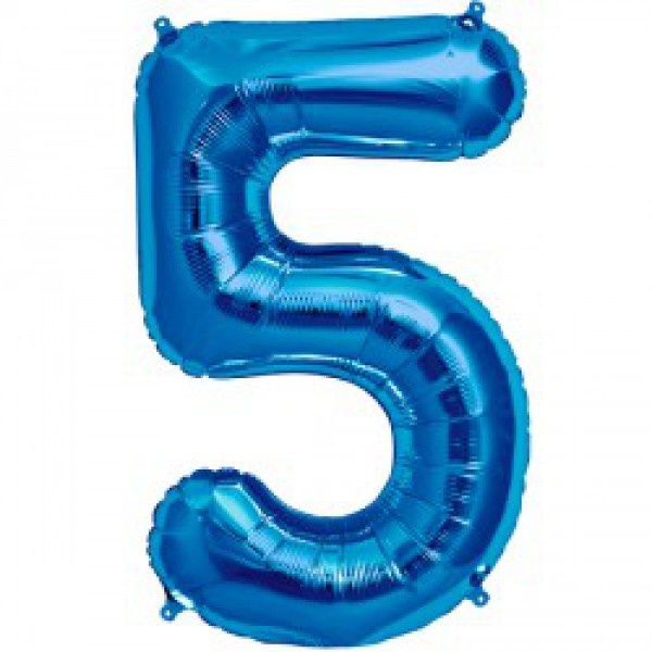Cijfer Mini Blue 5 - 16"/40cm zelfsluitend