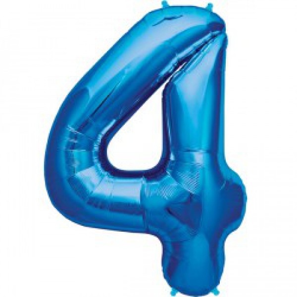 Cijfer Mini Blue 4 - 16"/40cm zelfsluitend