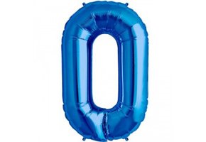 SALE > Cijfer Mini Blue 0 - 16"/40cm