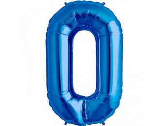 SALE > Cijfer Mini Blue 0 - 16"/40cm