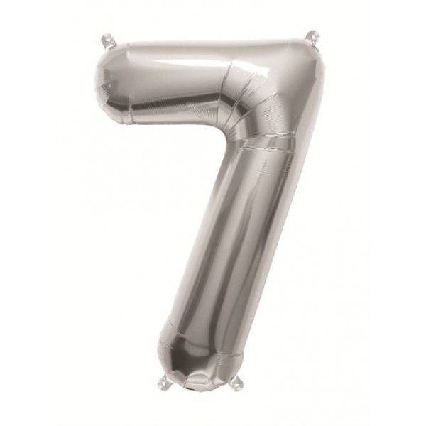 SALE > Cijfer Mini Silver 7 - 16"/40cm zelfsluitend