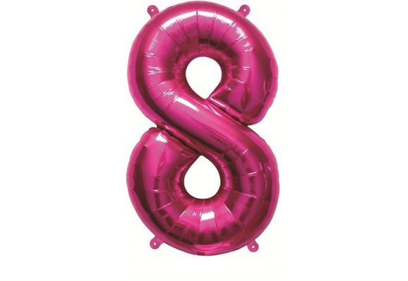 Cijfer Mini Magenta 8 - 16"/40cm zelfsluitend