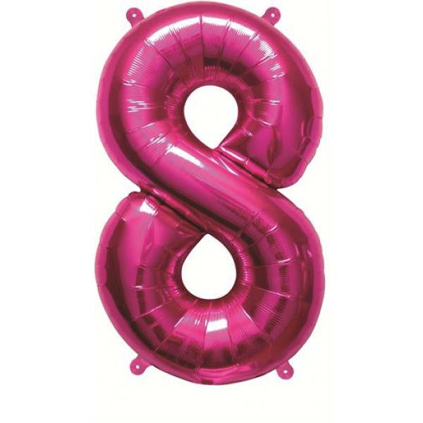 Cijfer Mini Magenta 8 - 16"/40cm zelfsluitend