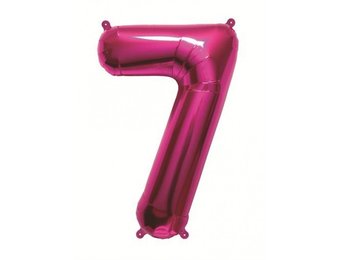 Cijfer Mini Magenta 7 - 16"/40cm zelfsluitend