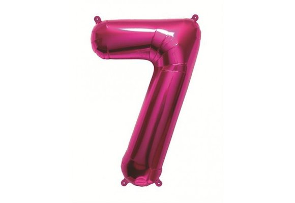 Cijfer Mini Magenta 7 - 16"/40cm zelfsluitend