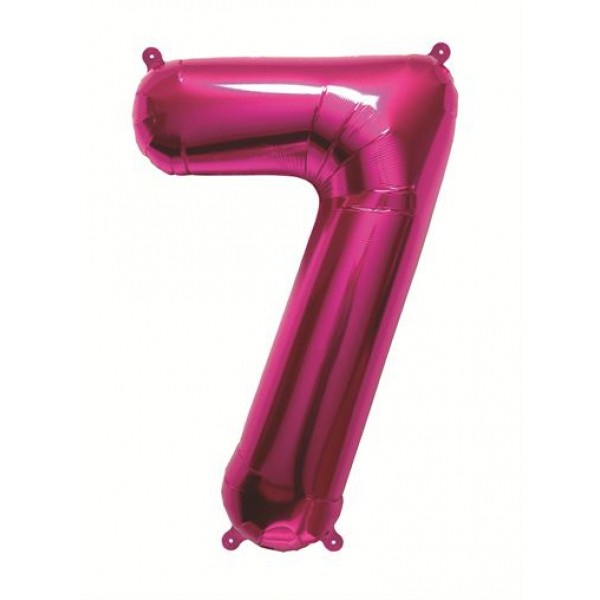 Cijfer Mini Magenta 7 - 16"/40cm zelfsluitend