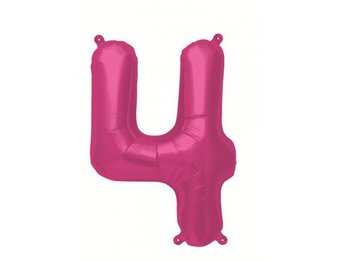 Cijfer Mini Magenta 4 - 16"/40cm zelfsluitend