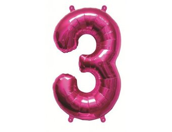Cijfer Mini Magenta 3 - 16"/40cm zelfsluitend