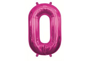Cijfer Mini Magenta 0 - 16"/40cm zelfsluitend