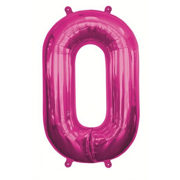 Cijfer Mini Magenta 0 - 16"/40cm zelfsluitend
