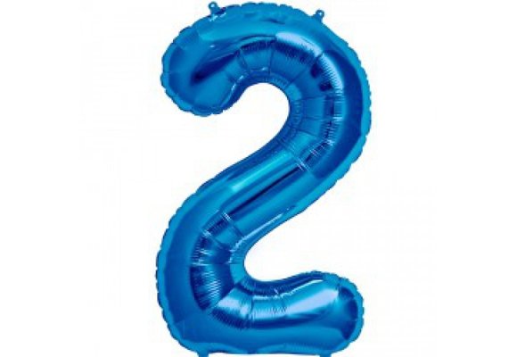 Cijfer Mini Blue 2 - 16"/40cm zelfsluitend