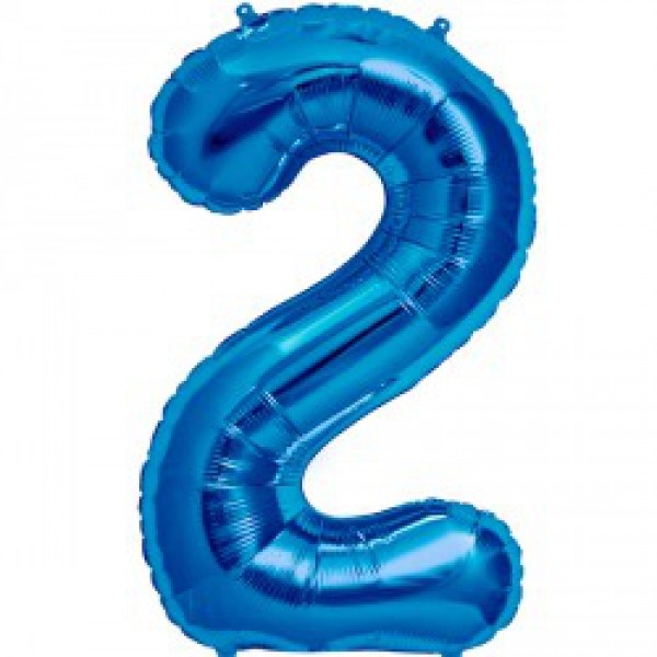 Cijfer Mini Blue 2 - 16"/40cm zelfsluitend