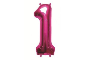 Cijfer Mini Magenta 1 - 16"/40cm zelfsluitend
