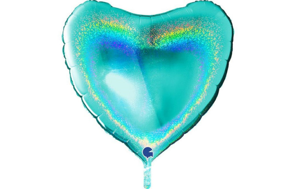 SALE > Heart - Glitter Holographic - Tiffany - 36 inch - Grabo