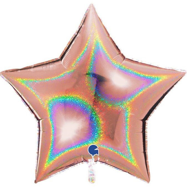 Star - Glitter Holographic - Rose Gold - 36"/91cm