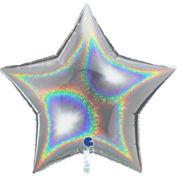 Star - Glittering - Silver - 36 inch - GRABO