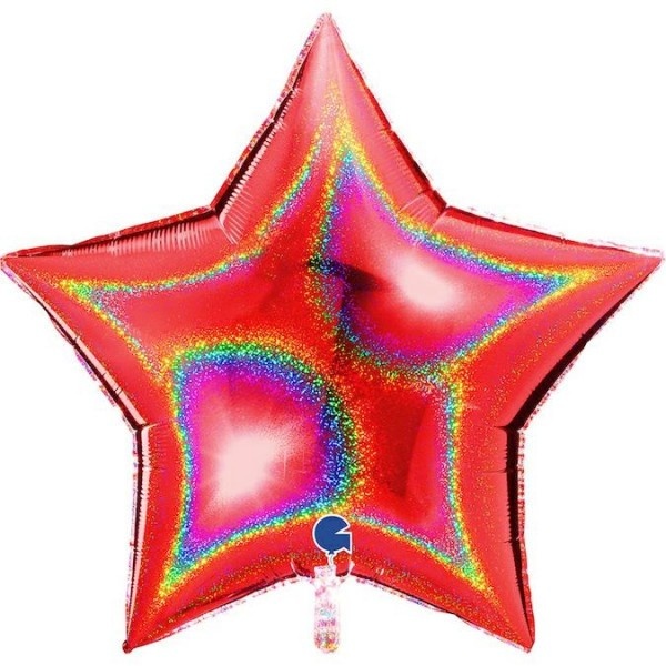 Star - Glittering - Red - 36 inch - GRABO