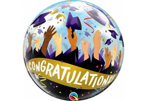BUBBLE Congratulations Grad Caps - 22 inch - Qualatex