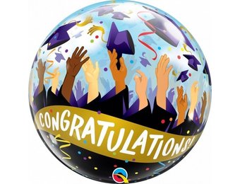 BUBBLE Congratulations Grad Caps - 22"/56cm