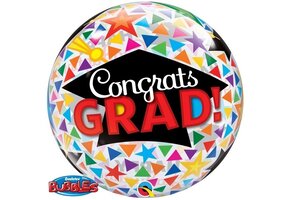BUBBLE Congrats Grad Caps & Triangles - 22 inch - Qualatex