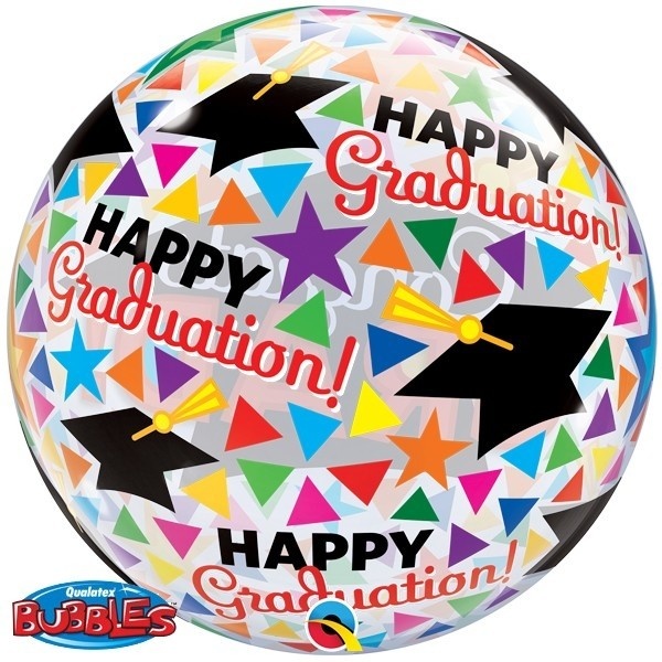 BUBBLE Congrats Grad Caps & Triangles - 22"/56cm