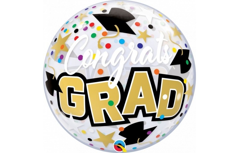 BUBBLE Congrats Grad Stars & Dots - 22 inch - Qualatex
