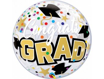 BUBBLE Congrats Grad Stars & Dots - 22"/56cm