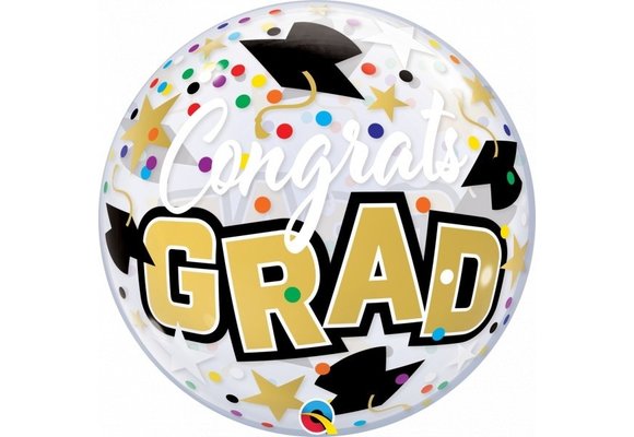 BUBBLE Congrats Grad Stars & Dots - 22 inch - Qualatex