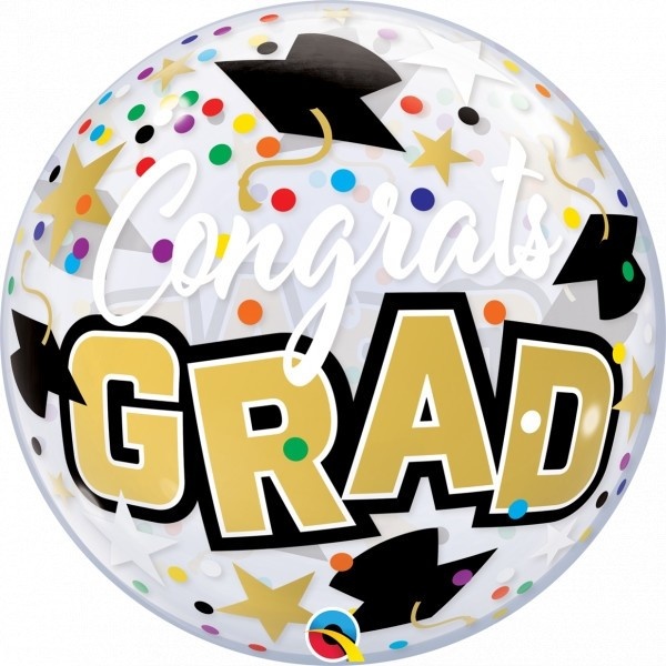 BUBBLE Congrats Grad Stars & Dots - 22"/56cm