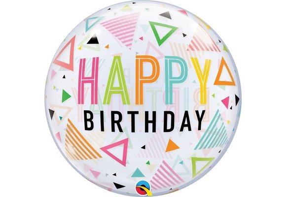 BUBBLE Rainbow Triangles Birthday - 22"/56cm