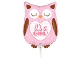 MICROFOIL - Baby Girl Owl - 14 inch - Betallic - Airfilled