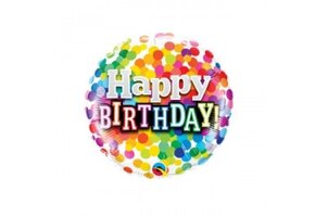 MICROFOIL - Birthday Rainbow Confetti - 9 inch - Qualatex
