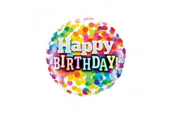 MICROFOIL - Birthday Rainbow Confetti - 9 inch - Qualatex