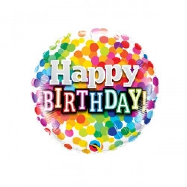 MICROFOIL - Birthday Rainbow Confetti - 9 inch - Qualatex