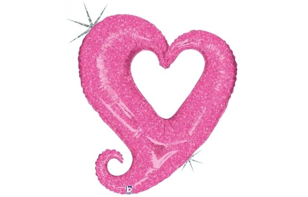 MICROFOIL - Chain Heart - Pink - 14 inch - Betallic