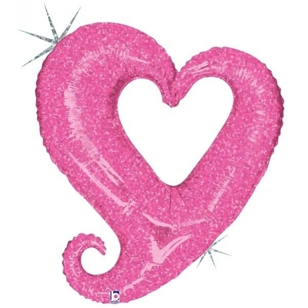 MICROFOIL - Chain Heart - Pink - 14 inch - Betallic