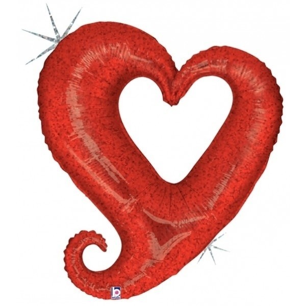 MICROFOIL - Chain Heart - Red - 14 inch - Betallic - Airfilled