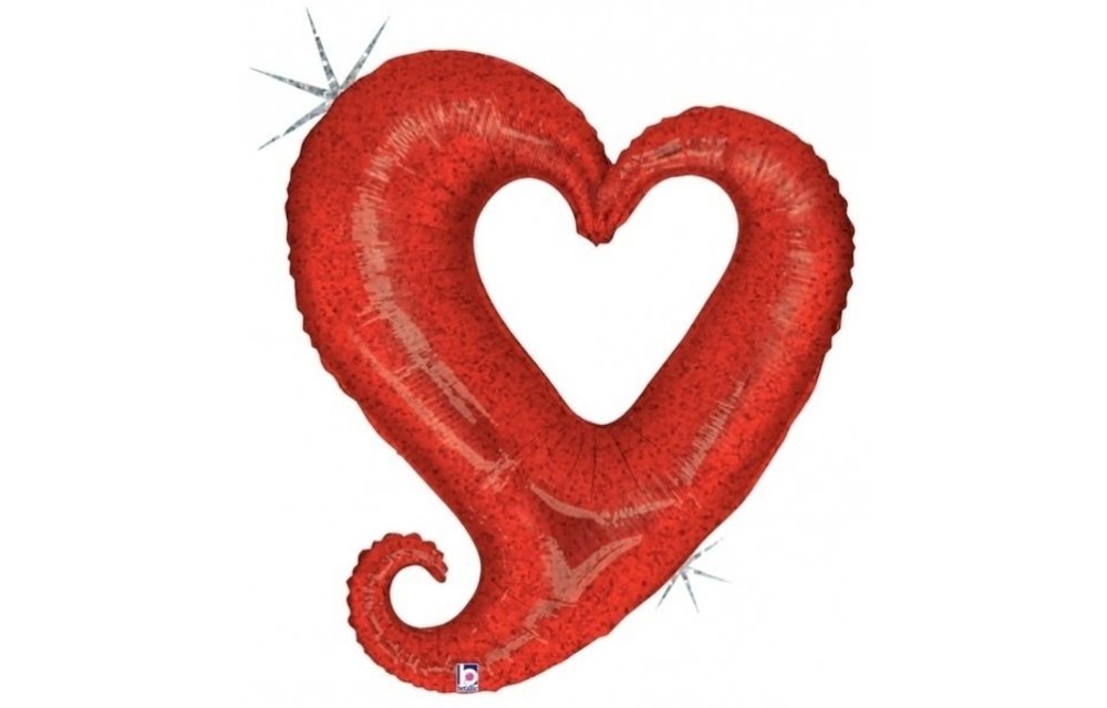 MICROFOIL - Chain Heart - Red - 14 inch - Betallic
