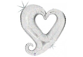 MICROFOIL - Chain Heart - Silver - 14 inch - Betallic - Airfilled