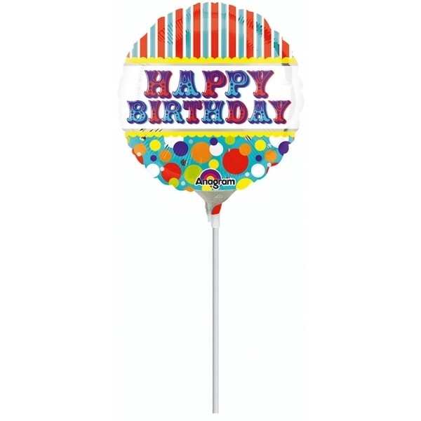 MICROFOIL - Happy Birthday Big Top - 9 inch - Anagram - Airfilled